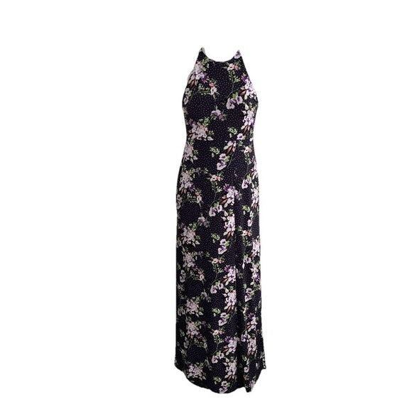 express purple maxi dress Satin Pleated V-neck Sleeveless Cutout Maxi Dress With Pockets